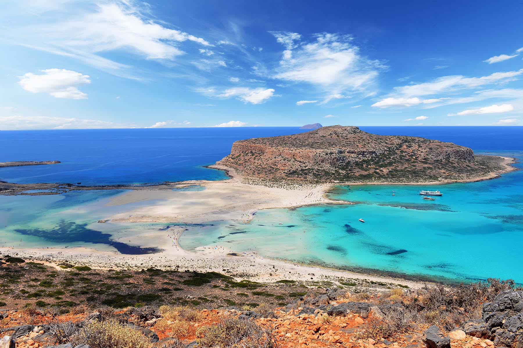 en privat badvik på Santorini