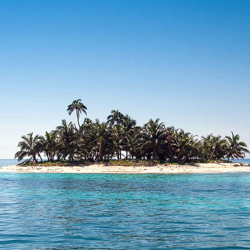 Exotiska ön Cayos Cochinos i Honduras
