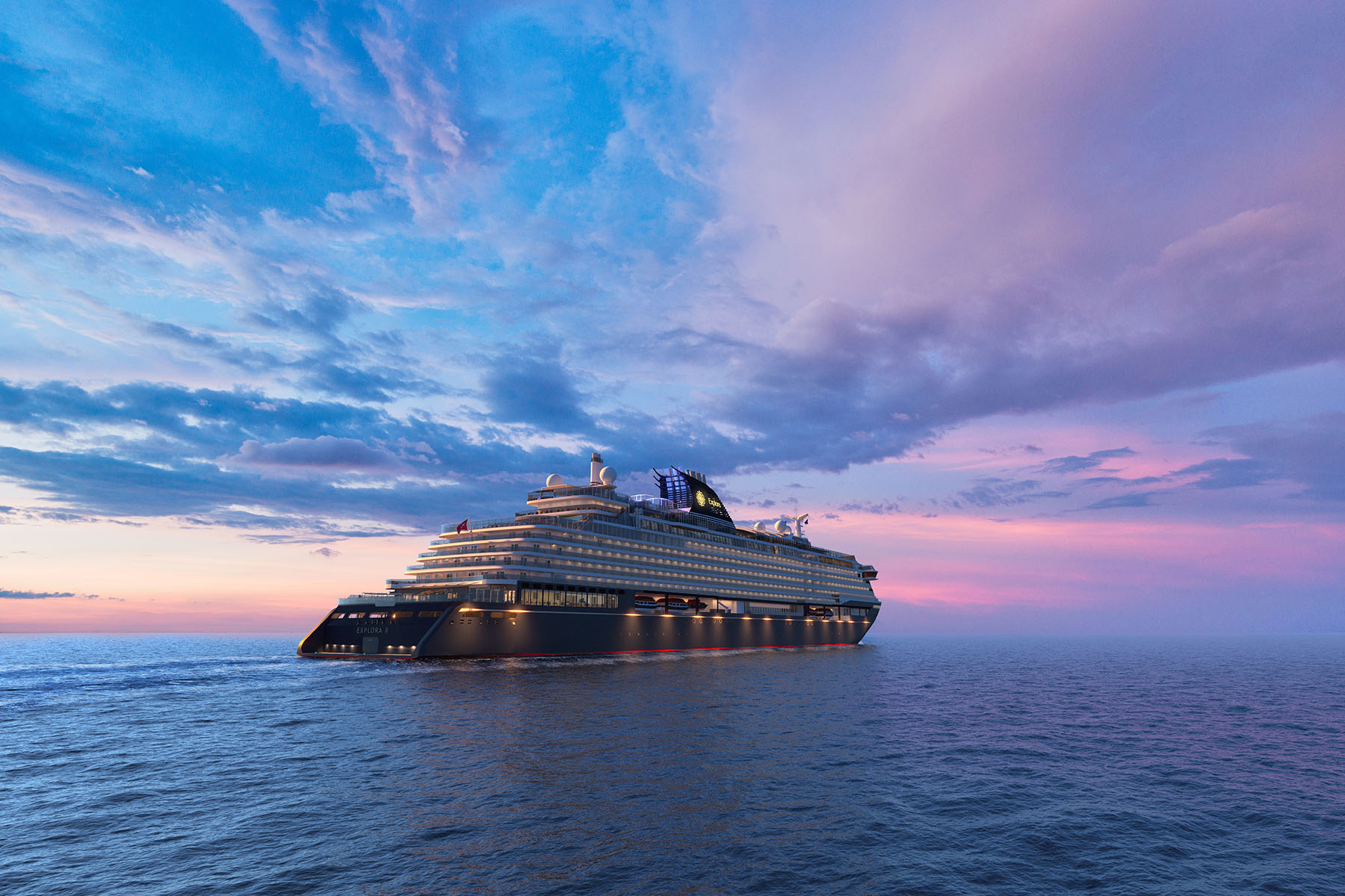esplora journeys fartyg på havet i solnedgång
