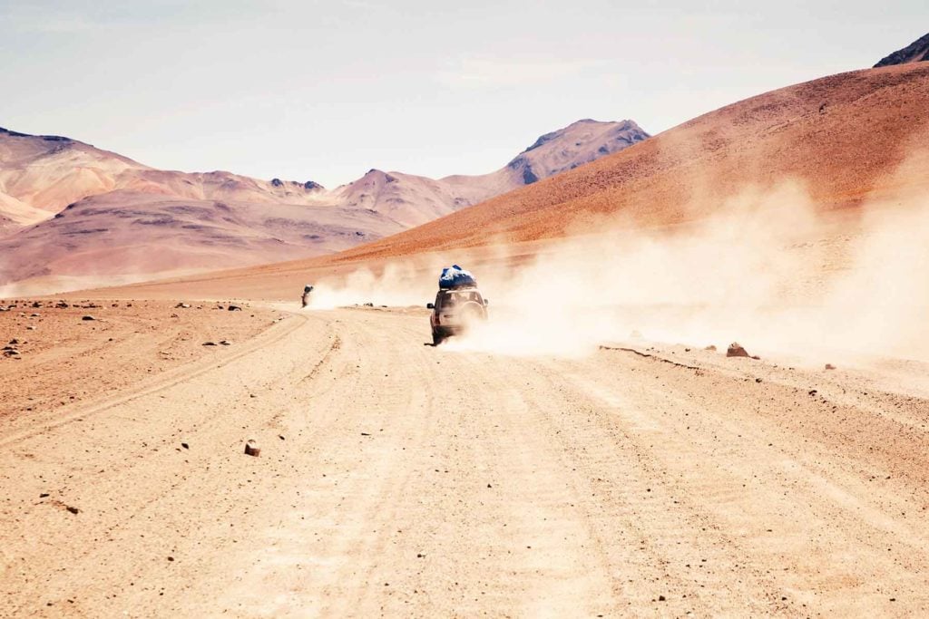 4-hjulingar i öknen i Bolivia