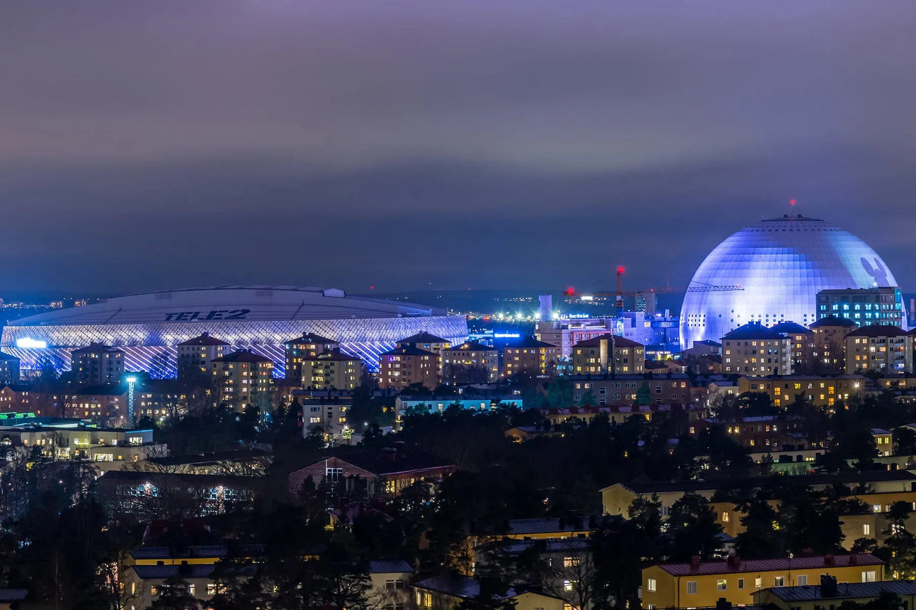 Taken på tele2 och Globen i Stockholm, Sverige
