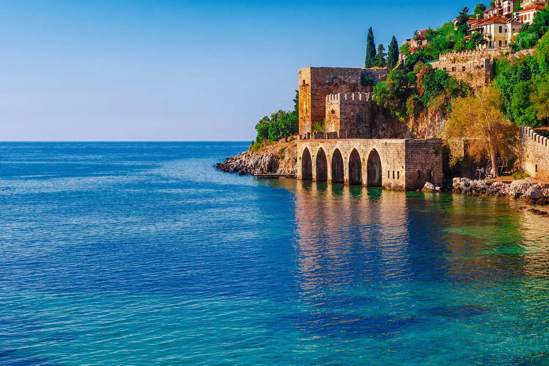 en borg i Turkiet vid havet